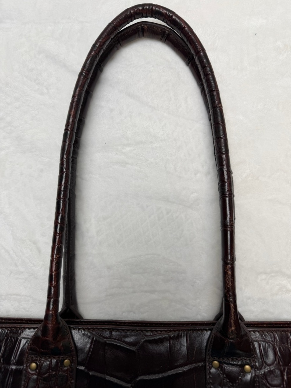 Rowallan of Scotland Croc Embossed Leather Shoulder Tote Bag Timeless Classic - Picture 3 of 16